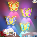 LOFTEK Rechargeable Motion Sensor Light, RGB Color Changing & Dimmable Night Light, Cute Butterfly Light for Kids' Bedroom, Bathroom, Hallway, Tent & Stairs - Ideal Home Decor & Gift, Yellow of 4