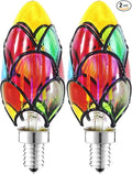 I-SHUNFA Edison Glass LED Light Bulb C35, E12 Standard Base 3.5 Watts Heatless C35 LED Light Bulbs for Home Party, Recreation Room,Balcony,Garden,Christmas Decoration 2 Pack