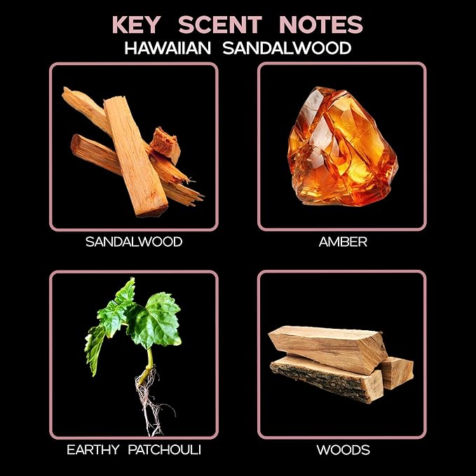LOVSPA Hawaiian Sandalwood Diffuser Oil - Luxury Essential Oils for Diffuser Refill & Air Freshener Room Spray - Long-Lasting & Natural Home Fragrance, Scented Oil for Diffusers, USA Made, 4oz