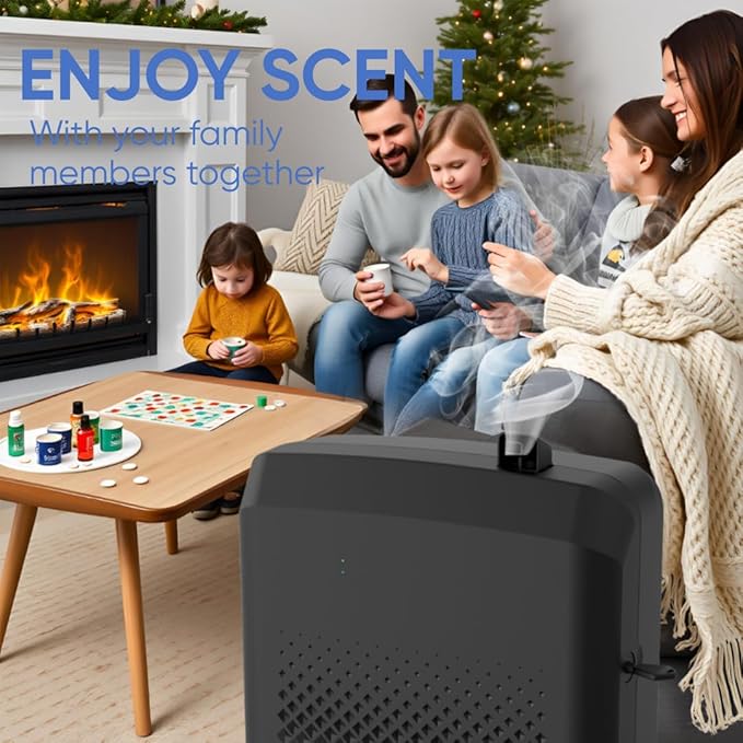 Updated Scent Diffuser Bluetooth for HVAC System, Scent Air Machine for 5,500 Sq.ft Home, Hotels & Commercial Use, Waterless HVAC Nebulizing Diffuser with Lasting-Long Fragrance -100ml Oil Included