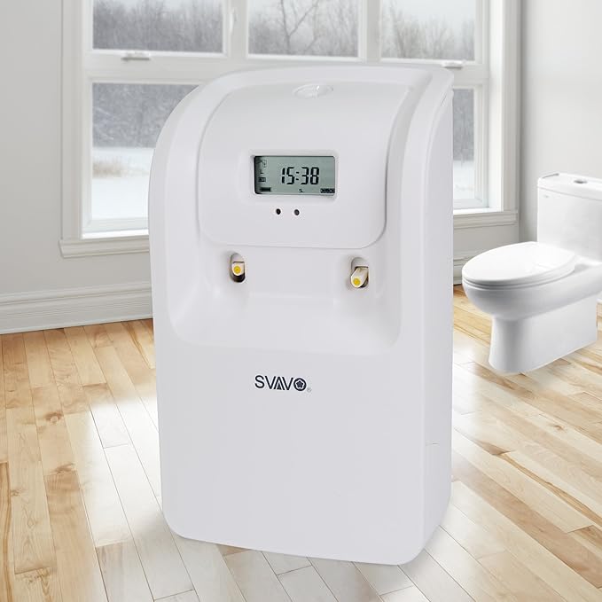 SVAVO Automatic Air Freshener Dispenser - LCD Display, Timer, Dual Can, Auto Fragrance Dispenser Programmable Aerosol Spray Perfume Dispenser for Bathroom, Hotel, Office, Commercial Place