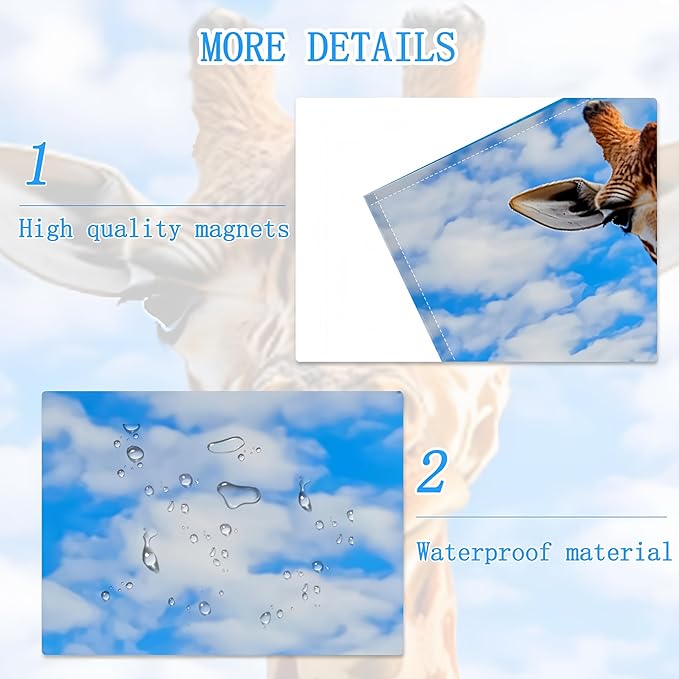 Fluorescent Light Covers for Ceiling Lights -Magnetic Cloud Cover for Fluorescent Or LED Fixture 2ft x 4ft Classroom,Home,Office Decoration Filters Overhead Lighting- Giraffe