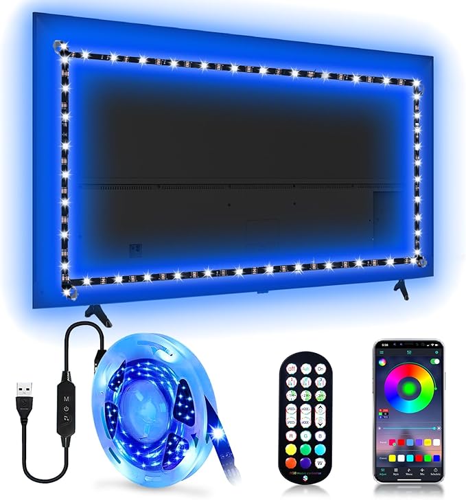Led Lights for TV Led Backlight, 13.1ft TV Led Light Strip for 45-60 inch tv lights That change with Music Backlights, RGB Led TV Light with Remote, Music Sync Bluetooth APP Control USB Powered