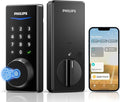 Philips Smart Door Lock with Apple Home, Matter Over Thread, Keyless Entry Door Lock with App Remote Control, Touchscreen Fingerprint Front Door Lock Set, Deadbolt Lock with Apple Home, Alexa, Google