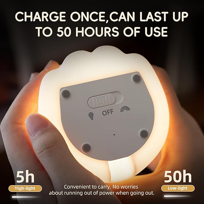 Led Cute Frenchie Night Light, Dimmable Nursery Kawaii Lamps, Super Squishy Silicone USB Rechargeable Touch Control Bedside Lamp, Used for Camping Party Room Decor(Frenchie)