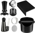 Espresso Accessories,6 PCS Espresso Machine Accessories Kit,Coffee Tamper Tools Set with Espresso Tamper,Coffee Tamping Mat,WDT Distribution Tool,Knock Box,Dosing Funnel and Puck Screen(51mm)