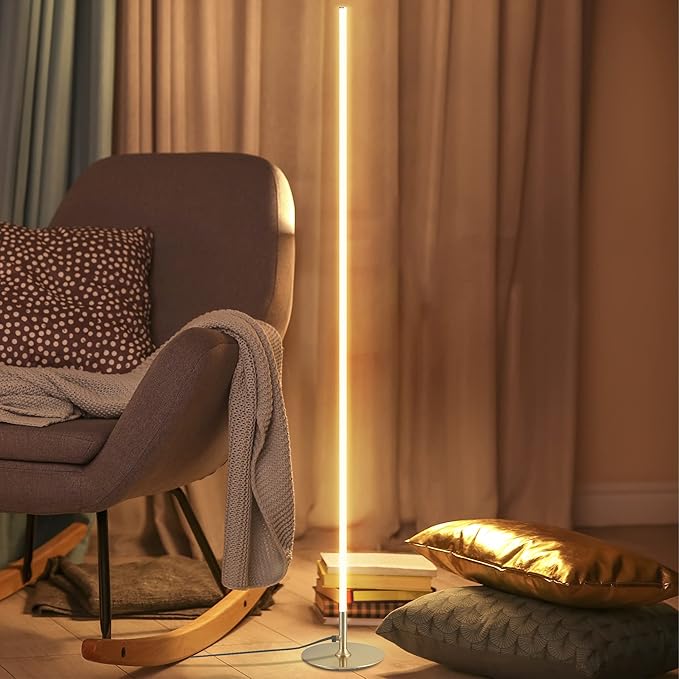 Eyely EYL7007B Homer 59.5" LED Integrated Floor Lamp for Reading Room, Living Room, Office, Bedroom, Modern, Contemporary, Gold