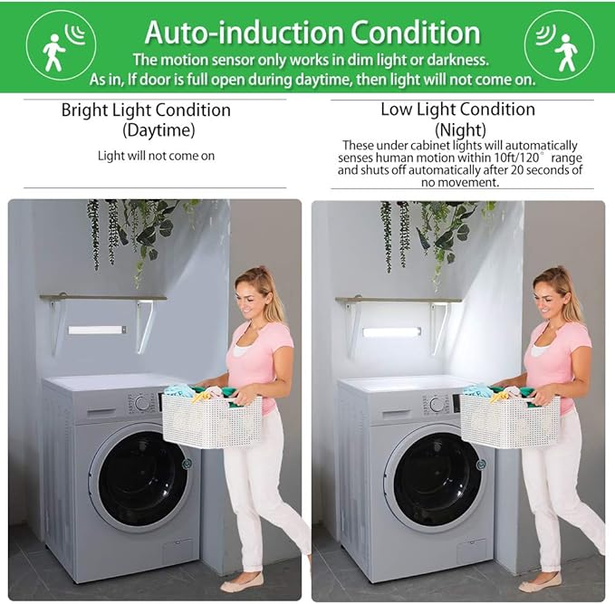 Rechargeable Motion Sensor Led Lights Ultra Thin Softer Under Counter 54-LED Closet Lighting Battery Operated Light Kitchen Under Cabinet Lighting Stick On Lights Night Light Wireless Light (2PACK)
