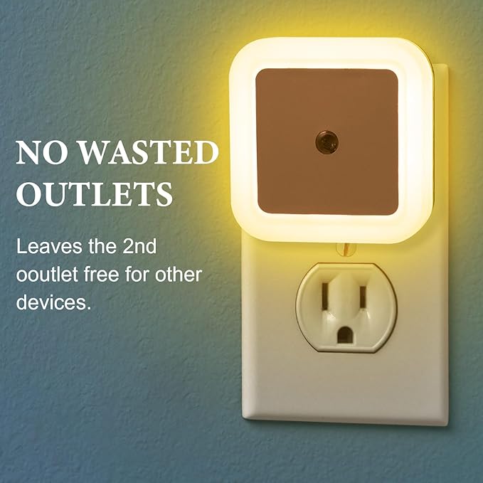 Tuanse LED Night Lights Plug into Smart Sensor Automatic Night Lamp Nightlights Accessories for Bedroom Bathroom Toilet Stairs Kitchen Hallway(24 Pcs,White,Warm Light)