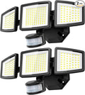 LED Security Lights Motion Sensor Light Outdoor, 7000LM, 6500K, Waterproof, Flood Light Outdoor Motion Detector with Adjustable 3 Head, Hardwired Wall Light for Entryway, Yard, Garage (2)