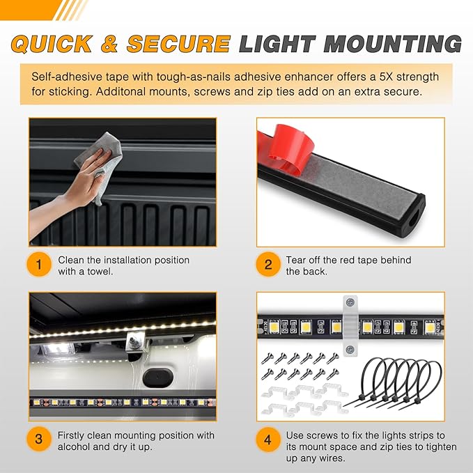 GOOACC RGB Truck Bed Light Strip 3PCS 60" 270 LEDs Neon Accent Lighting with RF Remote On/Off Switch Splitter Extension Cable for 12-Volt Car Cargo Pickup SUV RV Boat
