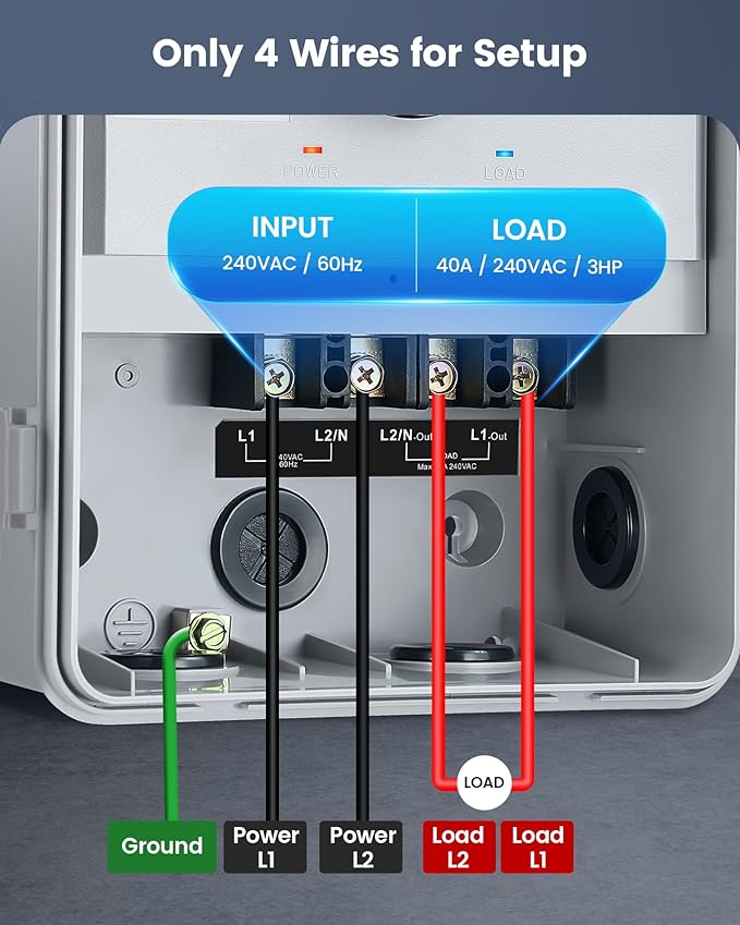 SURAIELEC WiFi Pool Timer, 40 AMP 240V 3HP, Heavy Duty Outdoor Indoor Smart Timer for Pool Pump, Spa, Pool Light, Water Pump, 240 Volt Pool Equipment Controller for Up to 3HP Devices