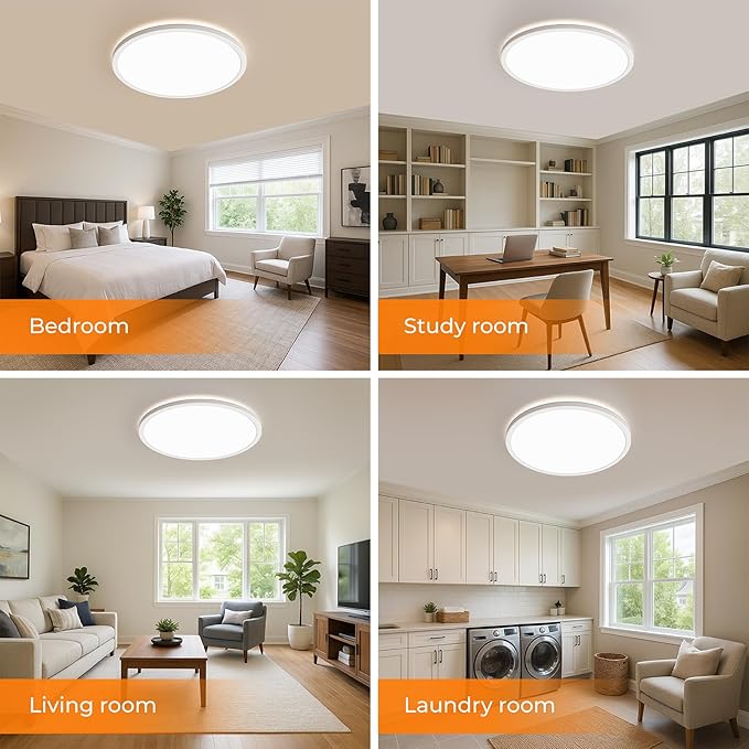 BLNAN 15.4 Inch LED Flush Mount Ceiling Light, 3000K-5000K 3 Color Selectable Ceiling Lights, 36W 3600LM Closet Light Fixture, Ceiling Lamp for Bedroom, Dining Room, Kitchen