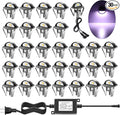 Pack of 30 Low Voltage LED Deck Lighting Kit Stainless Steel Waterproof Outdoor Landscape Garden Yard Patio Step Decoration Lamps LED In-ground Lights (Cold White)