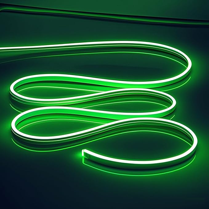 Neon Strip Lights - Bright and Durable Neon Rope Lights 16.4ft/5m for Lighting Decoration Indoors Outdoors[No Power Adapter] Light Strip Green