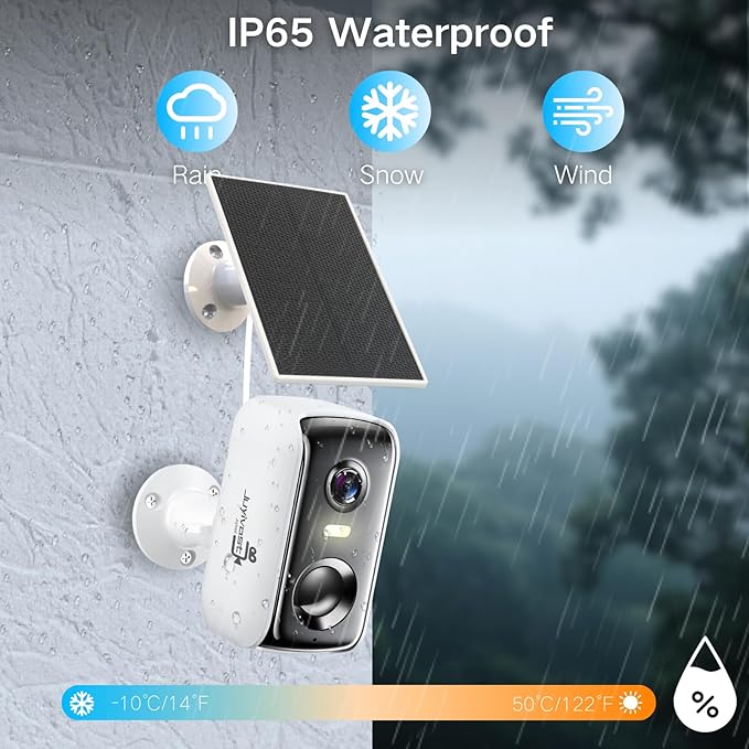 Security Cameras Wireless Outdoor, WIFI Cameras for Home Security with AI Motion Detection Spotlight Siren, Solar Panel Battery Powered, 2K Color Night Vision, 2-Way Talk, Waterproof, Cloud/SD Storage