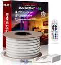 Shine Decor 98.4FT LED RGB Neon Rope Lights, ETL-Listed AC 110-120V Neon LED Strip Lights SMD5050 80LEDs/m with Remote, Dimmable Multicolor Change Flexible Neon Rope Lighting Waterproof for In&Outdoor