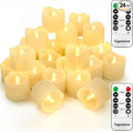 Topstone 24-Pack Flameless LED Candles with Remote Control, 10-Key Timer (2H/4H/6H/8H), Flickering & Steady Modes, Dimmable Warm White Battery-Operated Candles,Includes 2 Remotes & Batteries