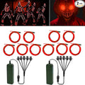 Ourbest 5in1 Electroluminescent Neon Strip Light Wire, EL Wire Lights Battery Pack for Cosplay Party Decoration 3Mode Stay/Slow/Fast Flash(10Pack 3Ft with 2 Battery Boxes Red)