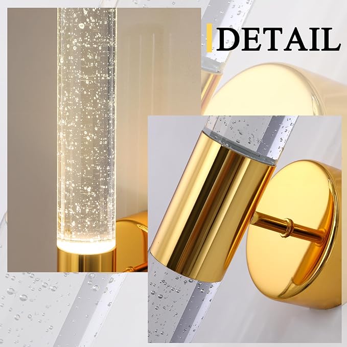 Wall Sconces LED Modern Sconces Dining Room Wall Lighting 10W 3000K LED Wall Lights Crystal Hardwired Wall Light Fixtures for Living Room Bedroom Bathroom Hallway