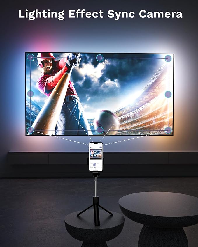 Lytmi RGBIC TV Backlight - 13ft LED Lights Sync with Music, Bluetooth Control, Multiple Scene Modes for 25-55 inch TVs