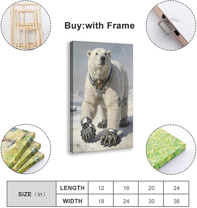 Framed Futuristic Fantasy Wall Art for Living Room TV Wall Modern Tech Style Home Decor 12x18inch(30x45cm)