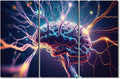 3 Pieces AI Canvas Wall Art Digital Informational Wall Art for Home Office Decoration, Modern Artwork Framed Wall Art Cloud Service Prints Wall Art for Room Decor, 42" Wx28 H