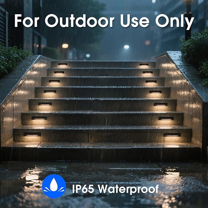 Energetic 5CCT LED Outdoor Step Lights, Low Voltage Deck Lights for Landscape, Yard, Driveway, Garden, Porch, Stairway, 8 inch, 5W, 2200K/2700K/3000K/4000K/5000K, IP65 Waterproof, Aluminum, Pack of 8