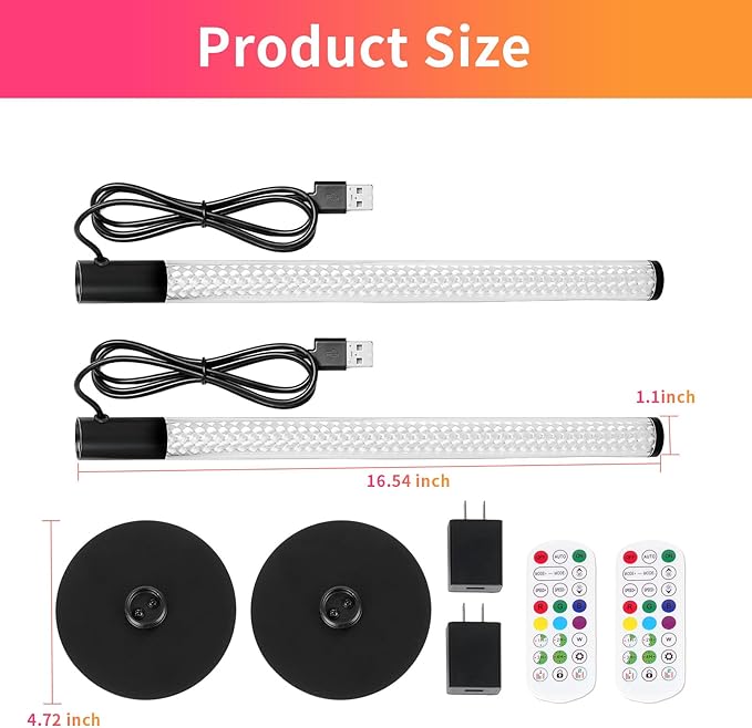 Led Light Bar with Music Sync, Color Changing TV Backlight App & Remote Control, IC+RGB & W Smart RGB Light Bar with Charging Head, Led Lights for TV, PC Room Monitor Backlight Gaming Accessories