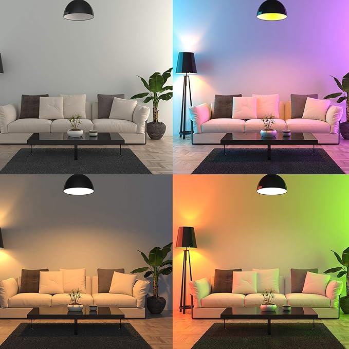 Vgogfly RGB Led Light Bulbs 10W Color Changing Light Bulb with Remote Control 5000k Daylight White (2 Pack) Remove Battery Separator Before Use