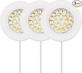 GETINLIGHT 2.5" Wide 3000K Dimmable LED Puck Lights Kit, Plug-in Installation with Recessed or Surface Mounted, White Finish Over Metal Construction, Set of 3, IN-0113-3-WH