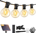 Brightever 25FT Solar String Lights Outdoor Waterproof, G40 Solar Lights with Remote and 10+1 LED Shatterproof Globe Bulbs, Dimmable&3 Lighting Modes, Solar Power Patio Lights for Balcony Garden Porch