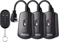DEWENWILS Outdoor Wireless Remote Control Outlet Kit, Waterproof Electrical Plug for Indoor Outdoor Lights, Separately Controlled 3 Pack Receivers, 100 Feet RF Signal, UL Listed