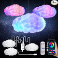 3D Cloud Lamp 3 Pack – 24 Inch Cotton LED Mood Lights, APP & Remote Controlled, Music Sync, 16 Million Colors, USB Powered for Bedroom, Gaming Room, Starry Sky Ceiling Decor
