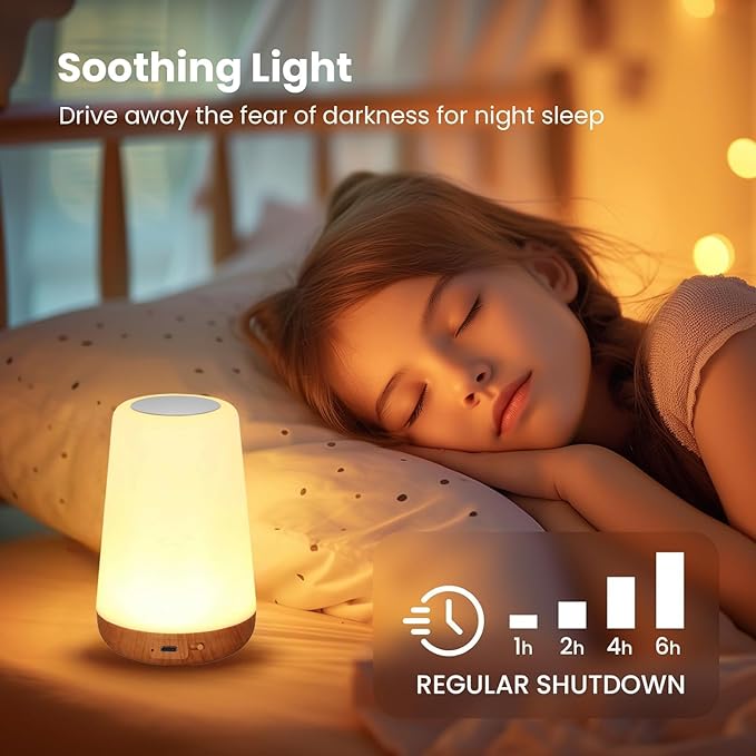 Small Night Light, LED Bedside Touch Desk Light, Portable Desk Edge Light with 13 RGB Colors, Night Light for Bedroom/Nursery/Bathroom/Hallway/Outdoor/Living Room