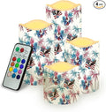 250th Anniversary Fake Candles Set of 4 Bald Eagle Star Stripes Pattern LED Battery Operated Flickering Remote Fourth of July Lamp Patriotic Decor for Bedroom Wedding Restaurant