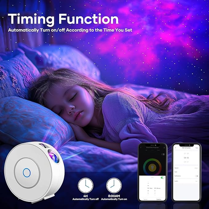 Galaxy Projector, Star Projector for Bedroom Full Ceiling Projected, Smart Control,Timer, Silent LED Night Light for Kids Adults Game Room Party Home Decor (Green Stars)