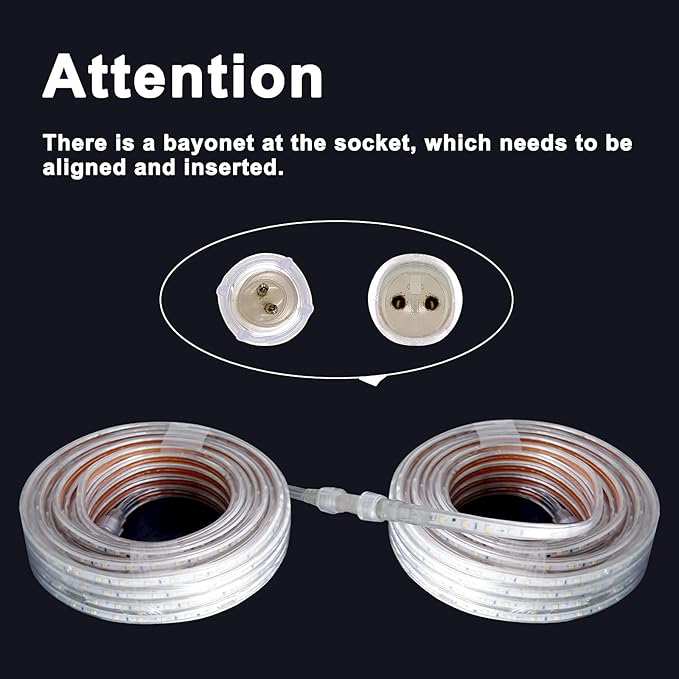 110V 2 Wire Warm White Led Strip Lights Outdoor 50ft 3000K Led Rope Lights Indoor Waterproof Flexible Cuttable Connectable with UL Listed Power Supply for Home Bedroom Garden Decoration