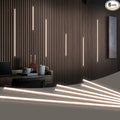 HAMRVL Wood Slat Wall Panels LED Recessed Lighting - 6pcs DC12V Adhesive Acoustic Panel Lights with Touch Switch, 4000K Natural White LED Light for Wood Wall Panels, Headboard, Under Cabinet Lighting