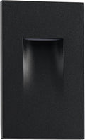 Builder Essentials Indoor or Outdoor 120V Input LED Step or Patio Deck Light Vertical Orientation with 3-CCT 2700K-3000K-4000K Selectability in Matte Black