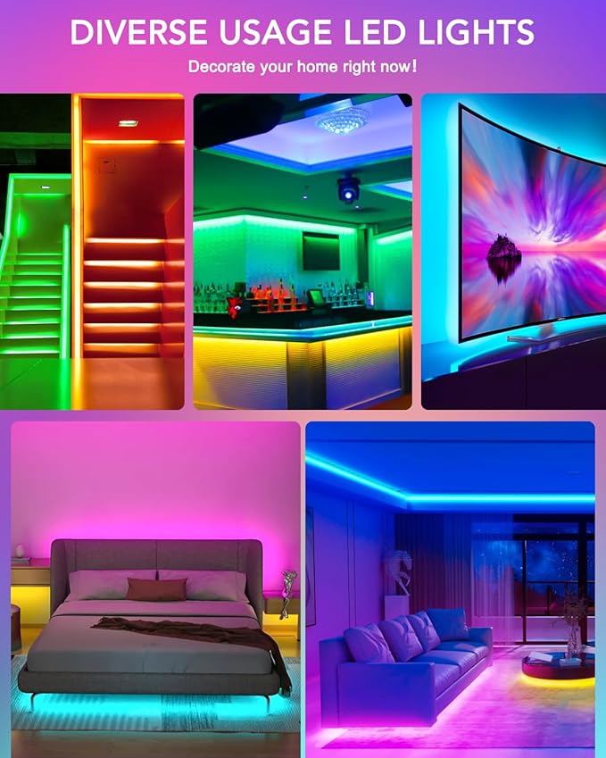 MATICOD LED Lights for TV, 16.4ft RGB Strip Lights for TV Behind 50-70in TV, Bluetooth APP Remote Control Music Sync TV Backlight for Bedroom Gaming Room