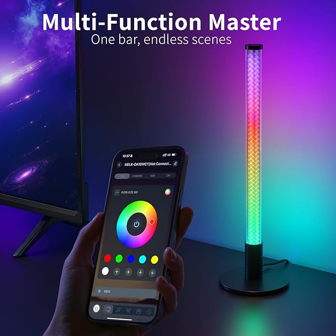 Led Light Bar with Music Sync, Color Changing TV Backlight App & Remote Control, IC+RGB & W Smart RGB Light Bar with Charging Head, Led Lights for TV, PC Room Monitor Backlight Gaming Accessories