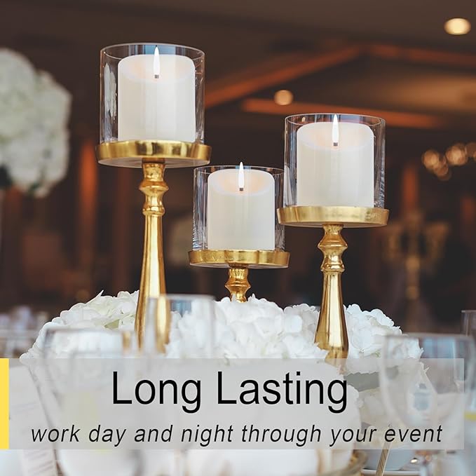 3"x3" Flickering Flameless Candles Waterproof, Battery Operated Candles with Remote Timer, Last 600 Hours Electric Fake LED Candles for Halloween Christmas Decoration, Ivory White, Set of 6