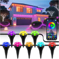Outdoor Ground Lights 100FT, RGB Permanent Outdoor Lights with Bluetooth & APP Control, Color Changing, Waterproof IP67, Timer for Yard Eaves Landscape Pathway