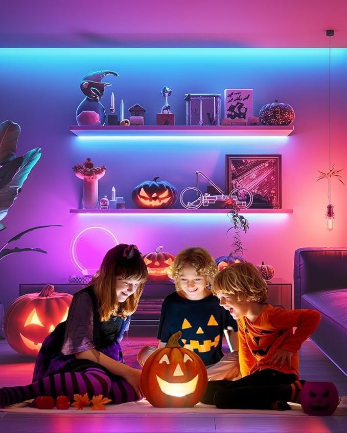 Cefrank Color Cabinet Lighting, 4pcs 12" Linkable RGB LED Light Bar Kit for Display Cabinet, Smart App & Remote Control, Music Sync, Scene Modes, Multi-Colors