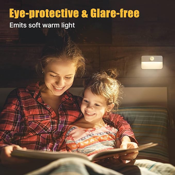 3 Pack Motion Sensor Stair Light for Indoor, Battery Operated Closet Lights, Wireless Stick on Anywhere Hallway Lamp, Portable Led Night Lamps for Bedroom Under Cabinet Kitchen