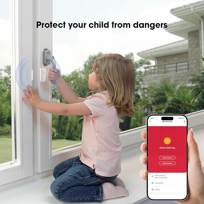 PGST Home Security Systems for House, Wireless Home Security Alarm System, Door/Window Sensor Motion Sensors with App Alert, WiFi+GSM 4G Home Alarm System No Subscription（103-F）