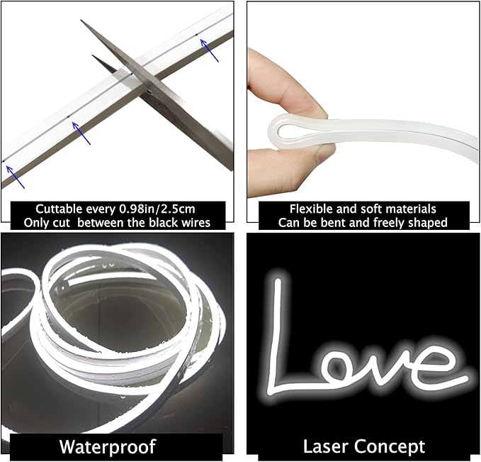 LED Vanity Mirror Lights, Hollywood Style Makeup Lighting, 10FT/6000K/Dimmable/12V Adapter/Self-Adhesive Strip Lights for Mirror, Lighting for Makeup Vanity Table & Bathroom Mirror
