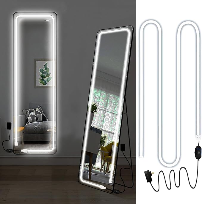 LED Vanity Lights for Mirror, Dimmable Hollywood Style Makeup LED White Light, 16.4FT DIY Flexible Strip Lights for Bathroom Mirror, IP65 Waterproof, 6000K (Mirror NOT Included)