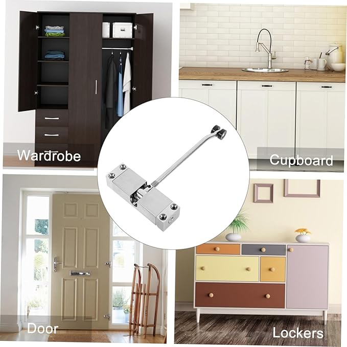 DOITOOL Heavy-Duty Stainless Steel Automatic Door Closer Adjustable Closing Mechanism for Residential and Commercial Use Spring-Loaded Design 1-Pack